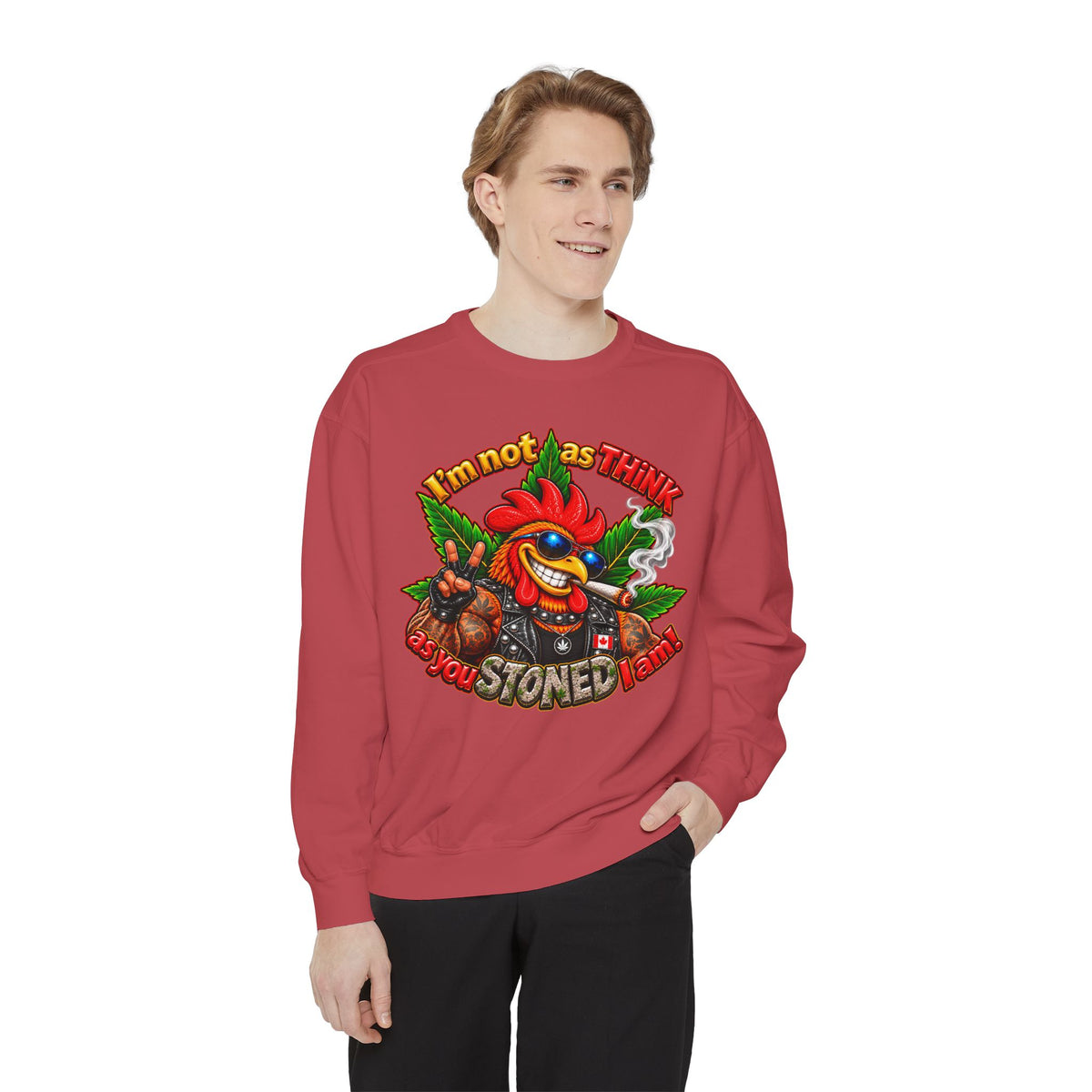 Rod the Stoner Rooster - Unisex Garment-Dyed Sweatshirt