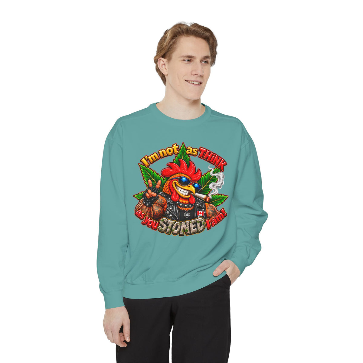 Rod the Stoner Rooster - Unisex Garment-Dyed Sweatshirt