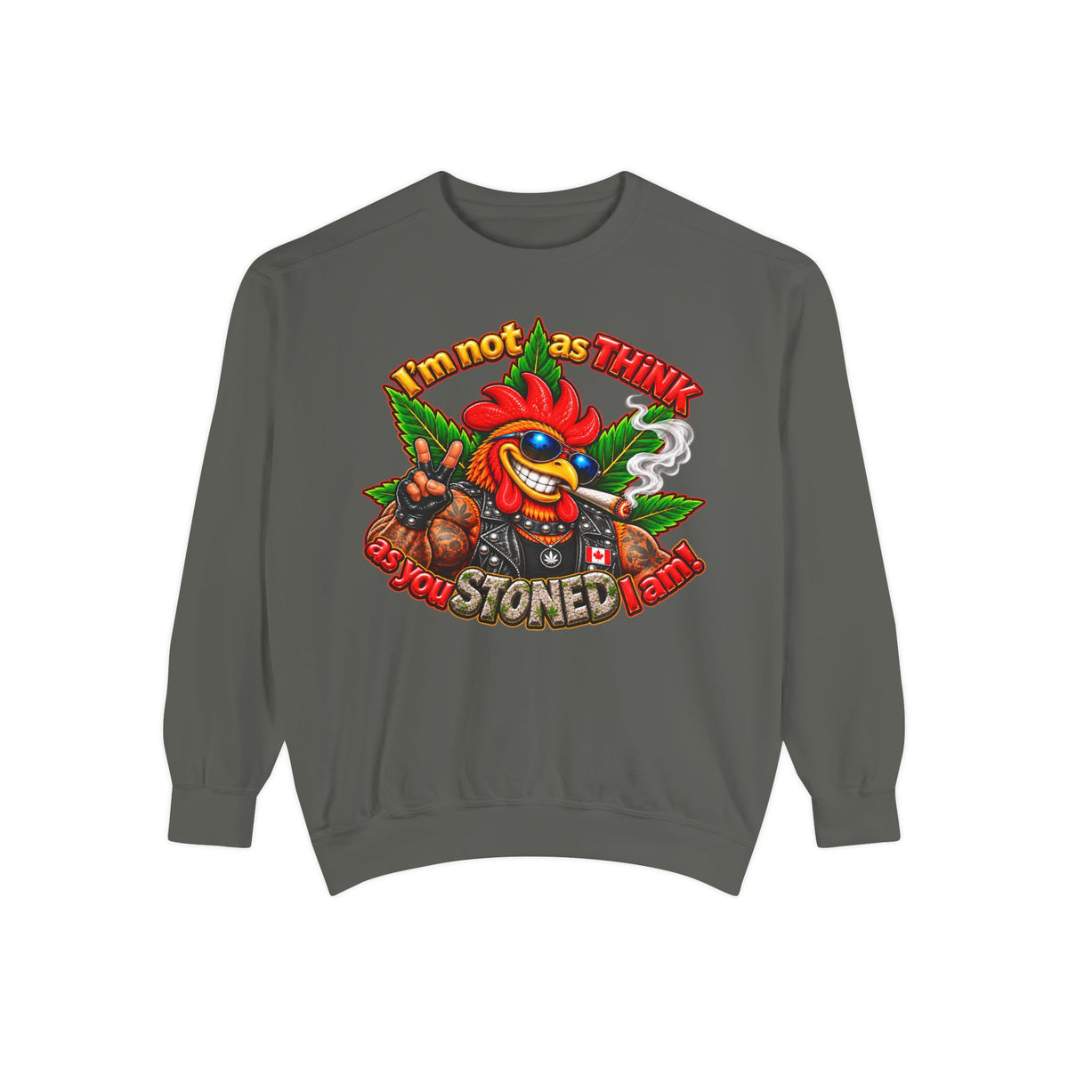 Rod the Stoner Rooster - Unisex Garment-Dyed Sweatshirt