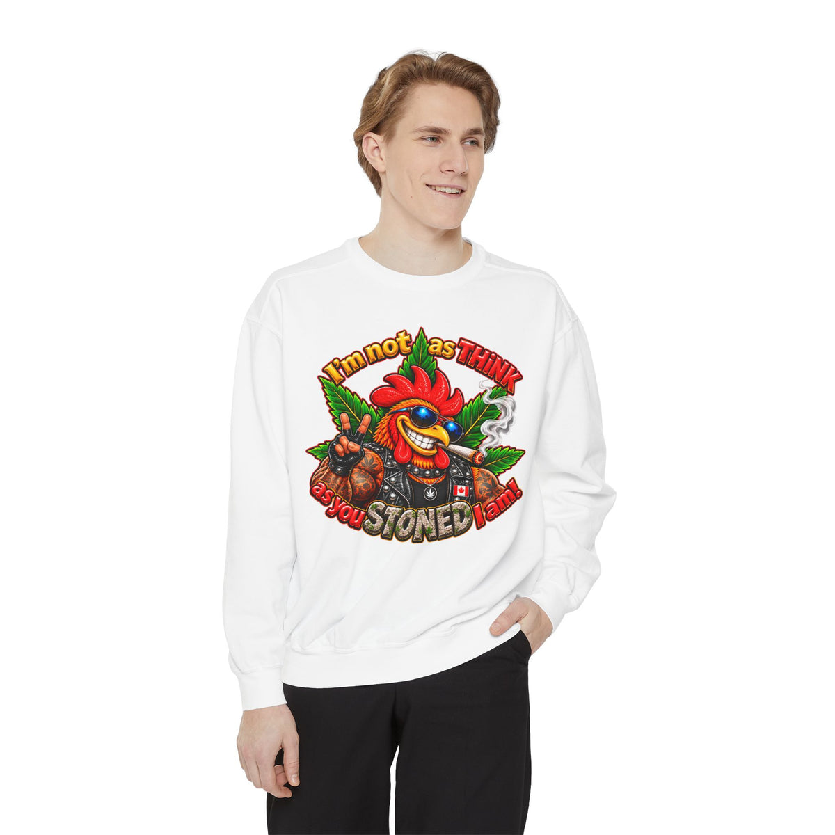 Rod the Stoner Rooster - Unisex Garment-Dyed Sweatshirt